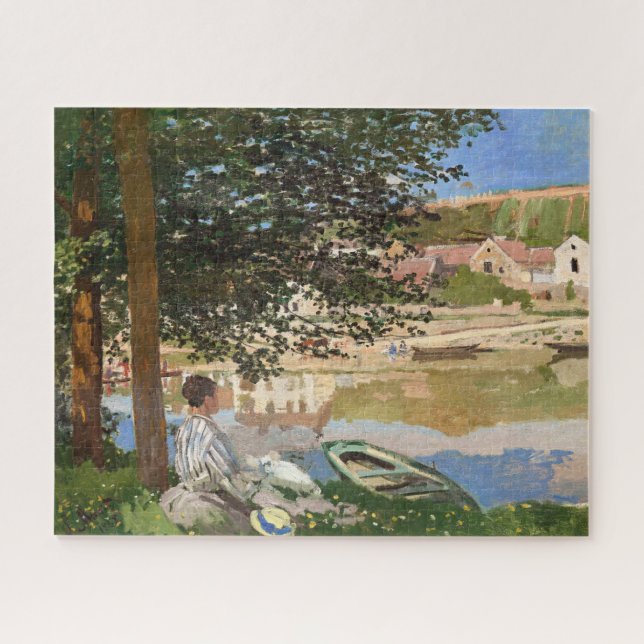 On the Bank of the Seine by Monet Jigsaw Puzzle (Horizontal)