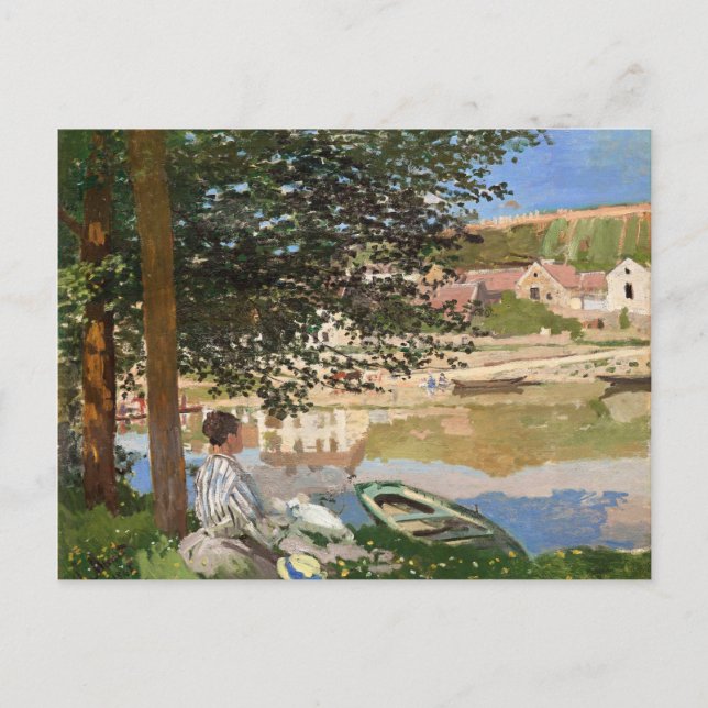 On the Bank of the Seine by Monet Postcard (Front)