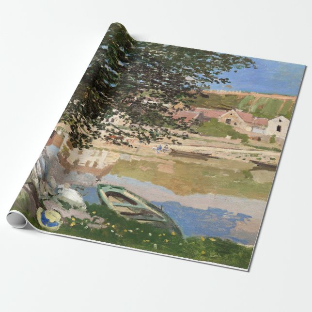 On the Bank of the Seine by Monet Wrapping Paper (Unrolled)