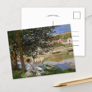 On the Bank of the Seine   Claude Monet Postcard