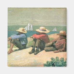 On the Beach, 1875 (w/c) Magnet