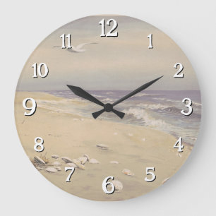 On the Beach (1879) – Vintage Coastal Art Large Clock