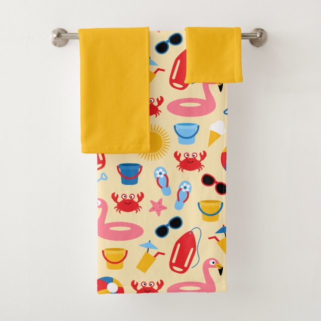 On the beach bath towel set (Insitu)