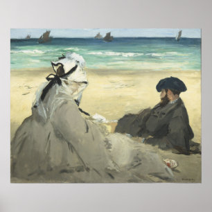 On the Beach Edouard Manet Poster