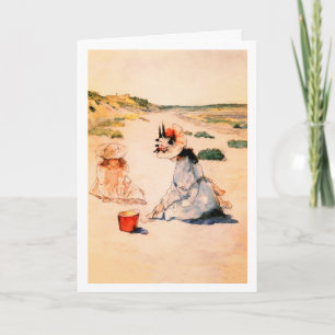 On the Beach. Mother's Day Fine Art  Card