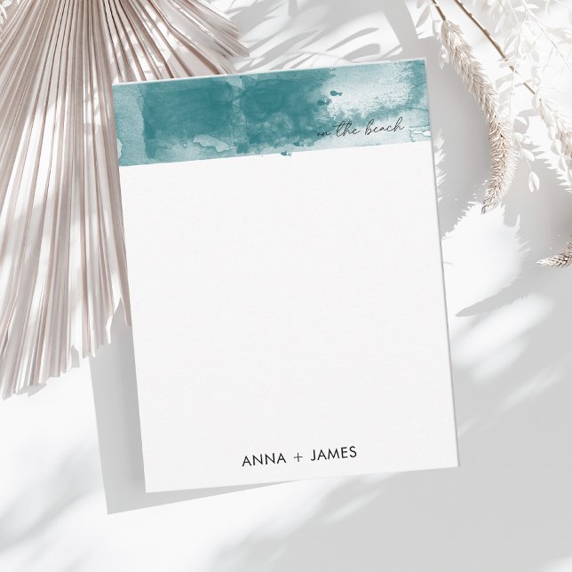 On The Beach Ocean Watercolor Summer Wedding Card (Creator Uploaded)