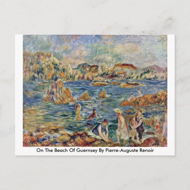 On The Beach Of Guernsey By Pierre-Auguste Renoir Postcard (Front)
