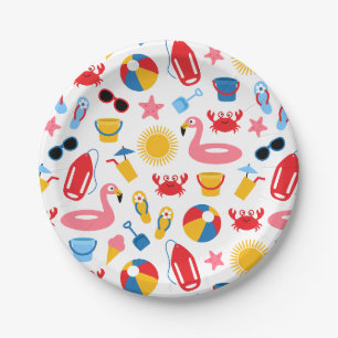 On the beach paper plate