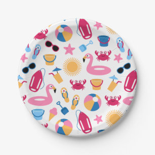 On the beach paper plate