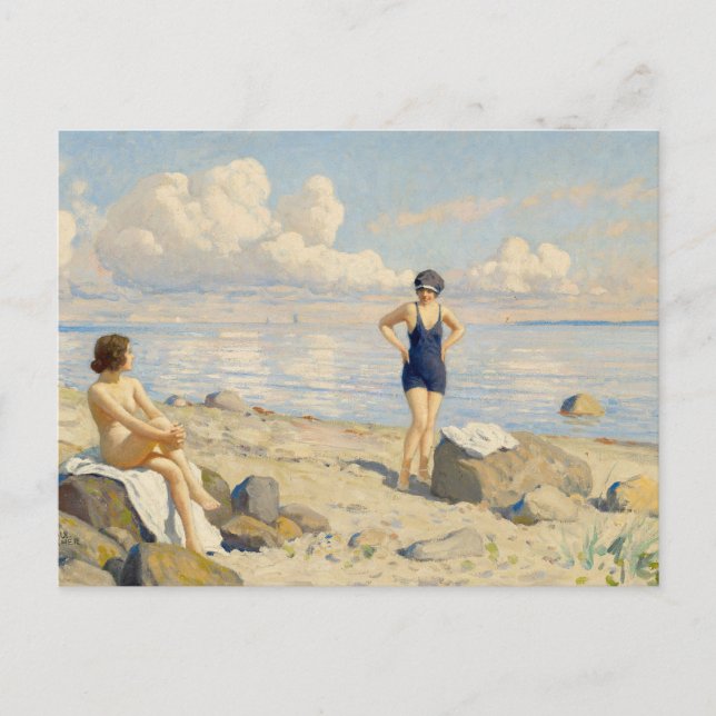 On the Beach | Paul Fischer Postcard (Front)
