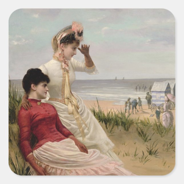 On the Beach Square Sticker (Front)