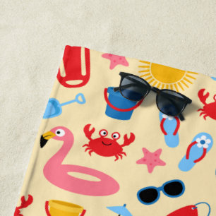 On the beach towel