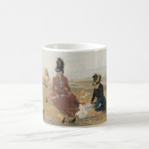 On the Beach Trouville 1887 by Eugene Boudin Coffee Mug