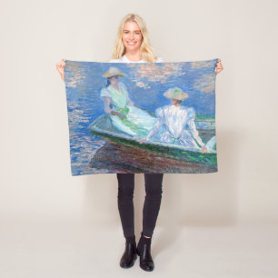 On the Boat, Monet Fleece Blanket