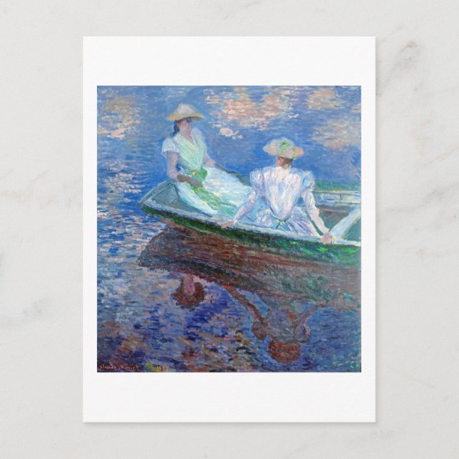 On the Boat, Monet Postcard (Front)