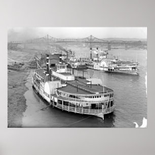 On the Cincinnati Levee 1905 Poster