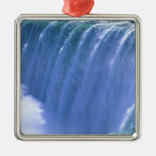 On the Edge of Powerful Niagara Falls, New York Metal Ornament