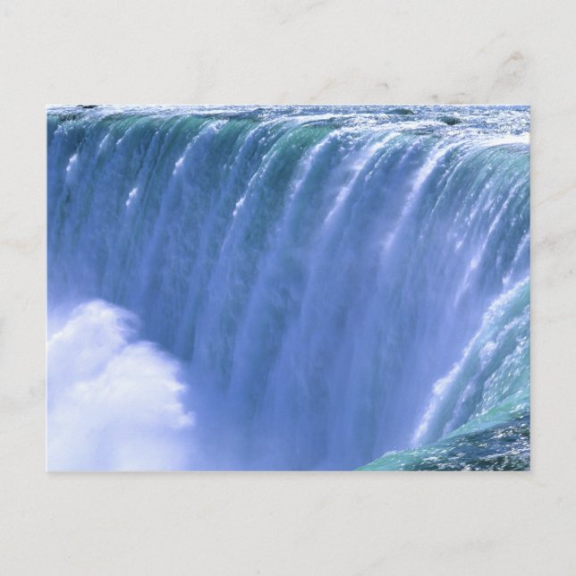 On the Edge of Powerful Niagara Falls, New York Postcard (Front)