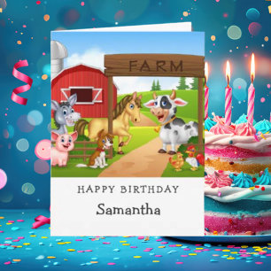 On The Farm 1st Birthday Card