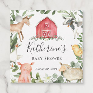 On The Farm Baby Shower Favour Tag