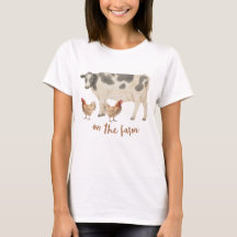 On The Farm Country Cow and Chickens