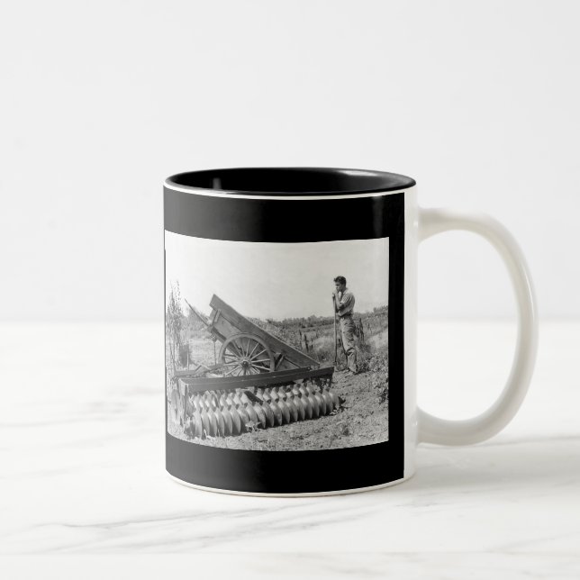 On the farm in 1940's Two-Tone coffee mug (Right)