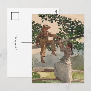 On the Fence   Winslow Homer Postcard