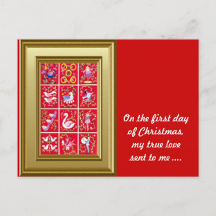 On the first day of Christmas my true love sent .. Holiday Postcard