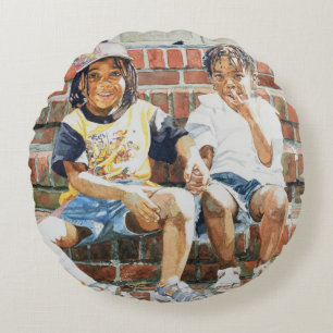 On the Front Step 2002 Round Pillow