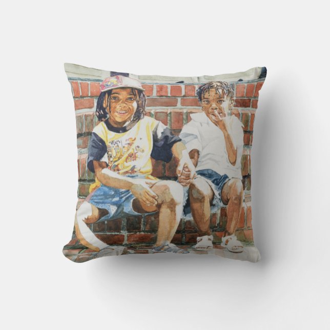 On the Front Step 2002 Throw Pillow (Front)