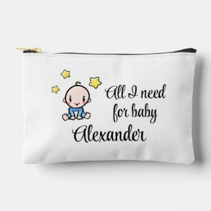 On The Go Bag, Baby Boy, Personalized  Accessory Pouch