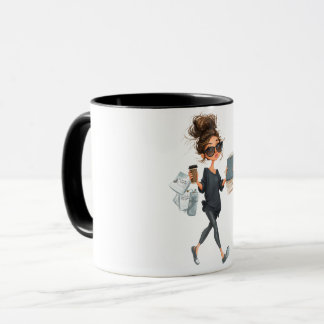 On-the-Go Glam: Fashion Illustration of a Stylish, Mug