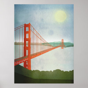 On The Golden Gate Bridge Poster