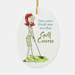 On the Golf Course Ceramic Ornament
