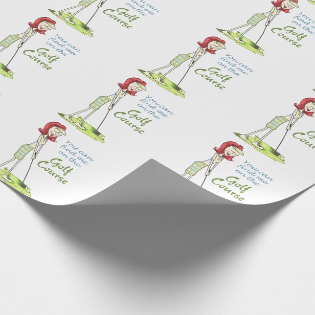 On the Golf Course Wrapping Paper (Corner)