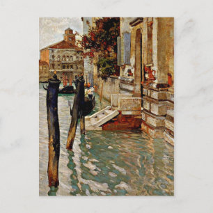 On the Grand Canal, Venice--Frits Thaulow painting Postcard