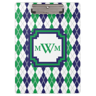 On the Green Argyle Clipboard