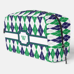 On the Green Argyle Dopp Kit