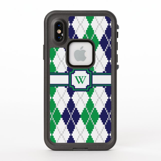 On the Green Argyle Lifeproof Case (Back)