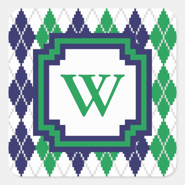 On the Green Argyle Sticker (Front)