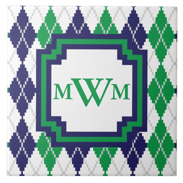 On the Green Argyle Tile (Front)