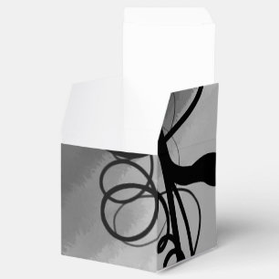 On the Grid: Abstract Grey, Black & White Favor Box