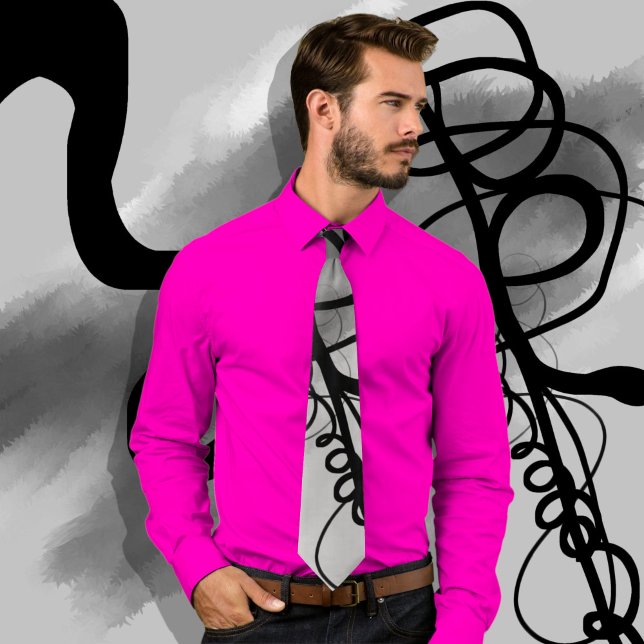 On the Grid: Abstract Grey, Black & White Tie (Creator Uploaded)