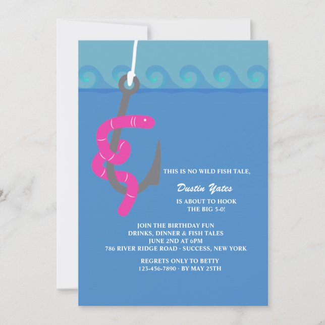 On the Hook Birthday Party Invitation (Front)