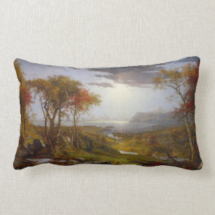 On the Hudson River, 1860 (oil on canvas) Lumbar Pillow