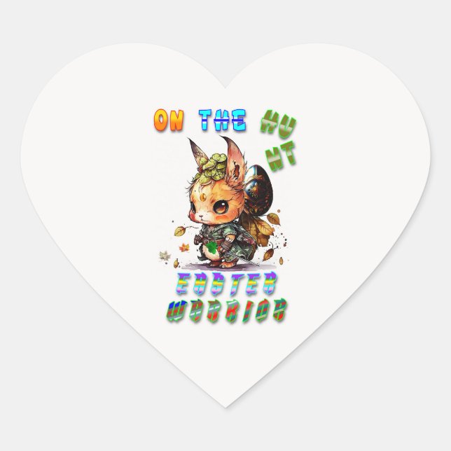 On The Hunt Easter Warrior Heart Sticker (Front)