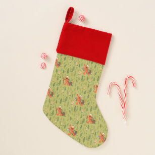 On The Hunt For Hugs Pattern Christmas Stocking