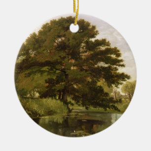 On the Isis, Waterperry, Oxfordshire, 1806 (oil on Ceramic Ornament