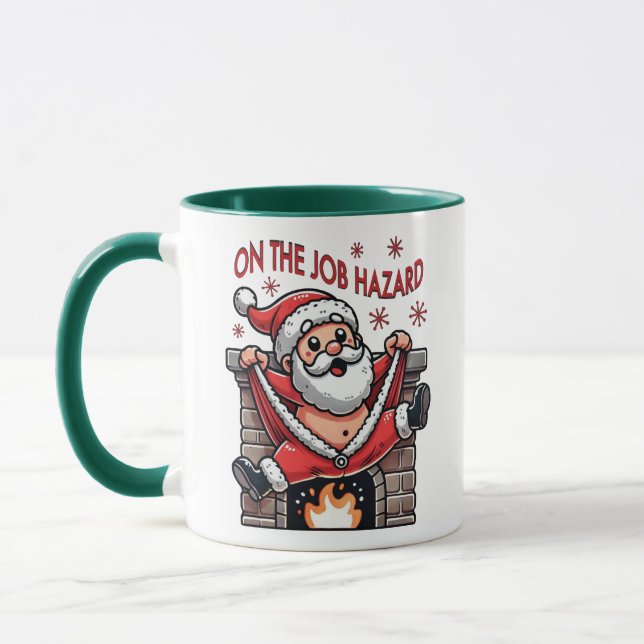 On the Job Hazard Santa on Fire Mug (Left)