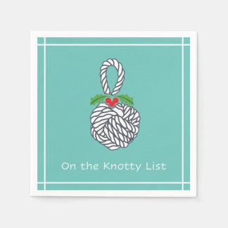On the Knotty List Nautical Holiday Napkin Seafoam